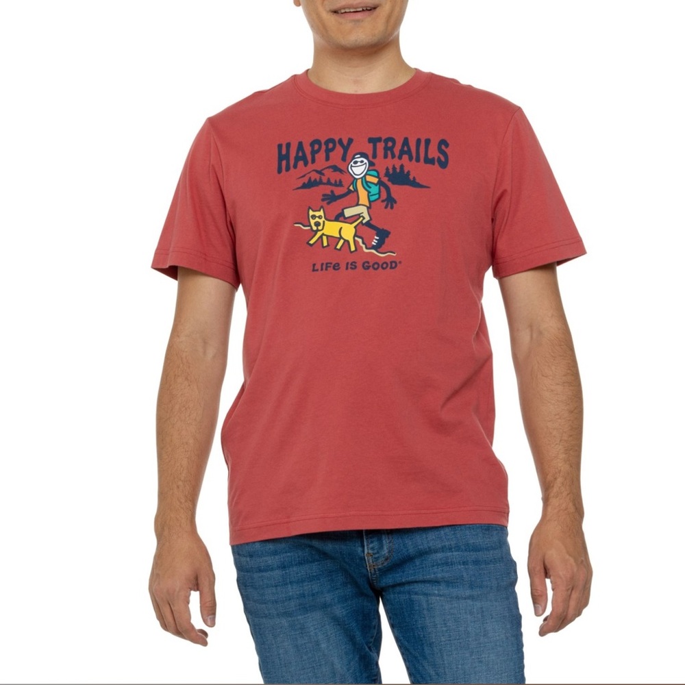NWT- Life is Good ‘Happy Trails’ FedRed Crusher Tee- Men’s S